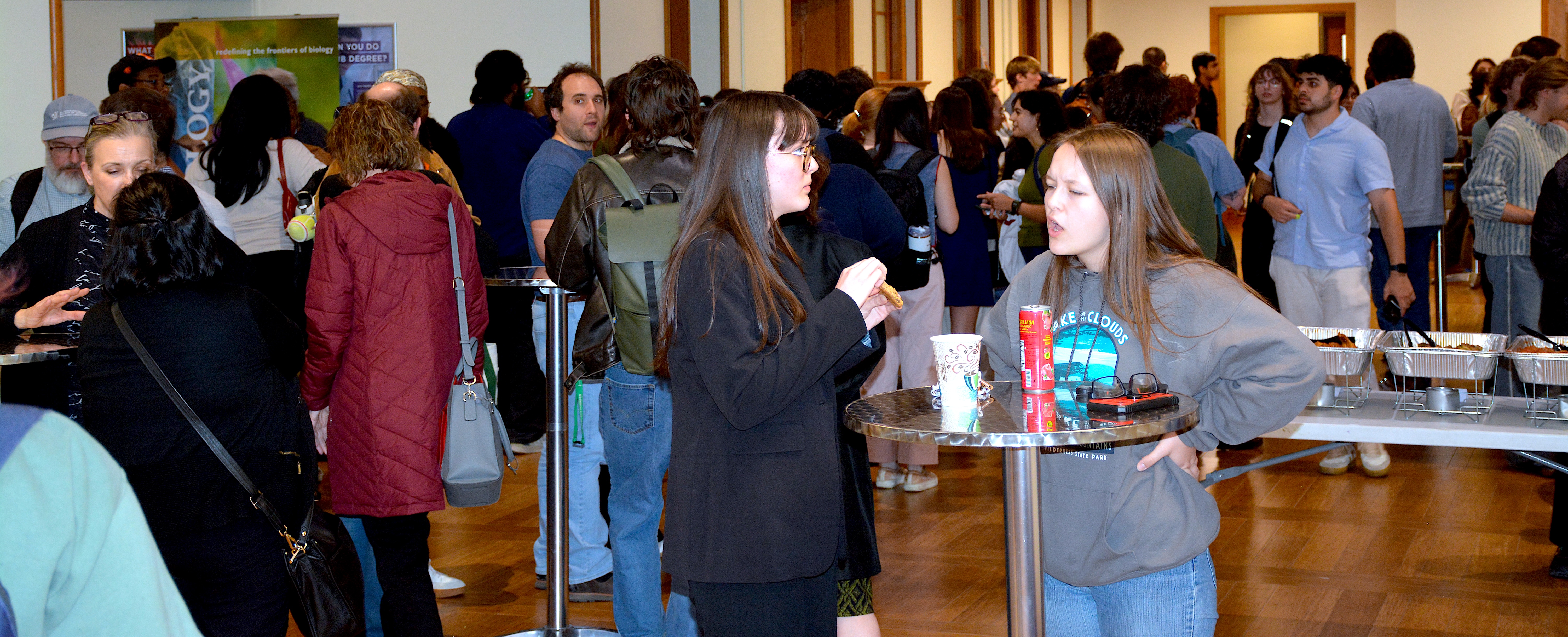 A group of people at a reception