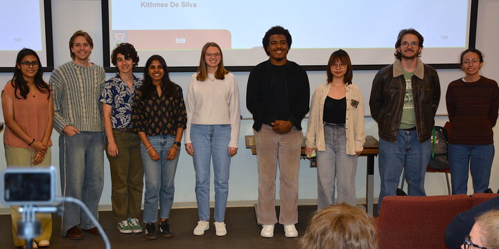 A group photo of the plant biology award winners