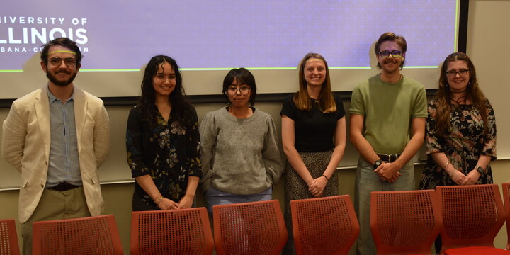 A group photo of the plant biology award winners