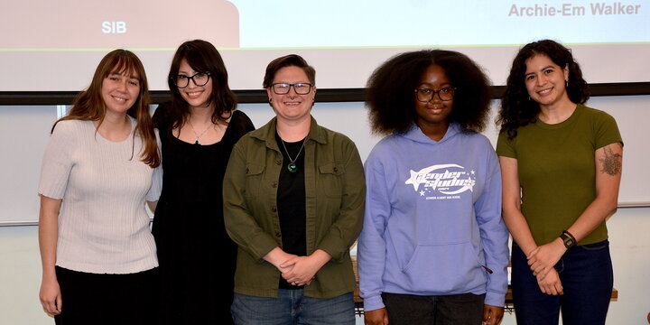 A group of smiling students