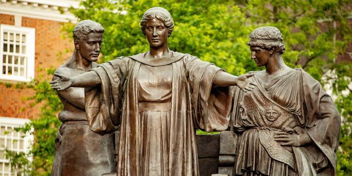 An image of the Alma Mater statue on campus