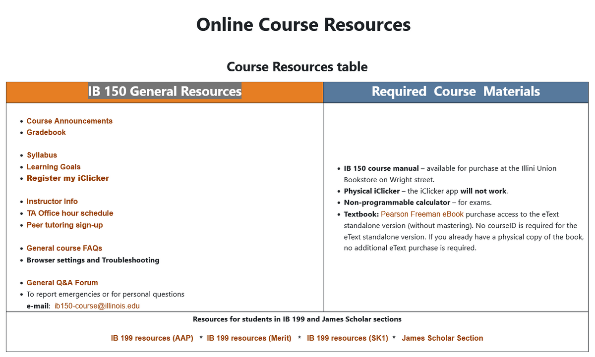 A screenshot showing tutoring resources