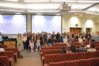 A group photo of the undergraduate awards winners
