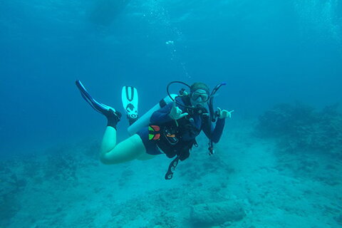 scuba diving girl