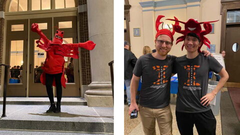 people dressed as a lobster