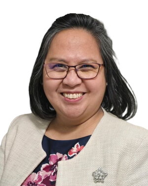 A photo of a woman with a white background