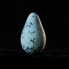 blue egg that's narrower towards the top