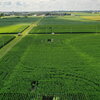 An aerial view of the SoyFACE research facility