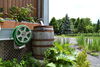 a photo of a rain barrell