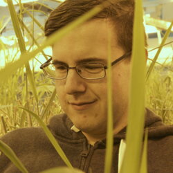 A photo of John Hodge in a field of grass