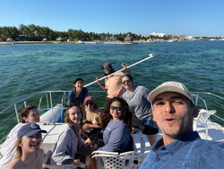 Student selfie on a boat in the Caribbean 